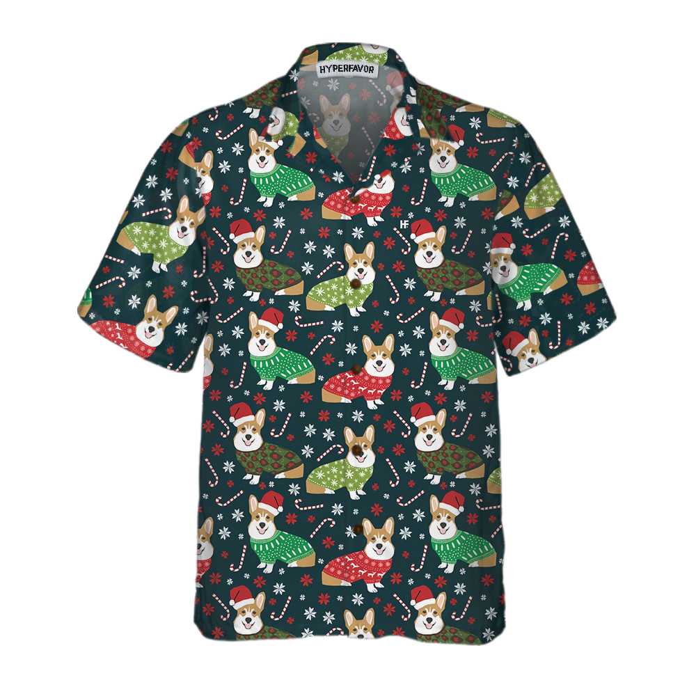 Christmas Corgis Hawaiian Shirt, Cute Christmas Dog Shirt, Christmas Gift For Dog Lovers, lover, Friend, Family