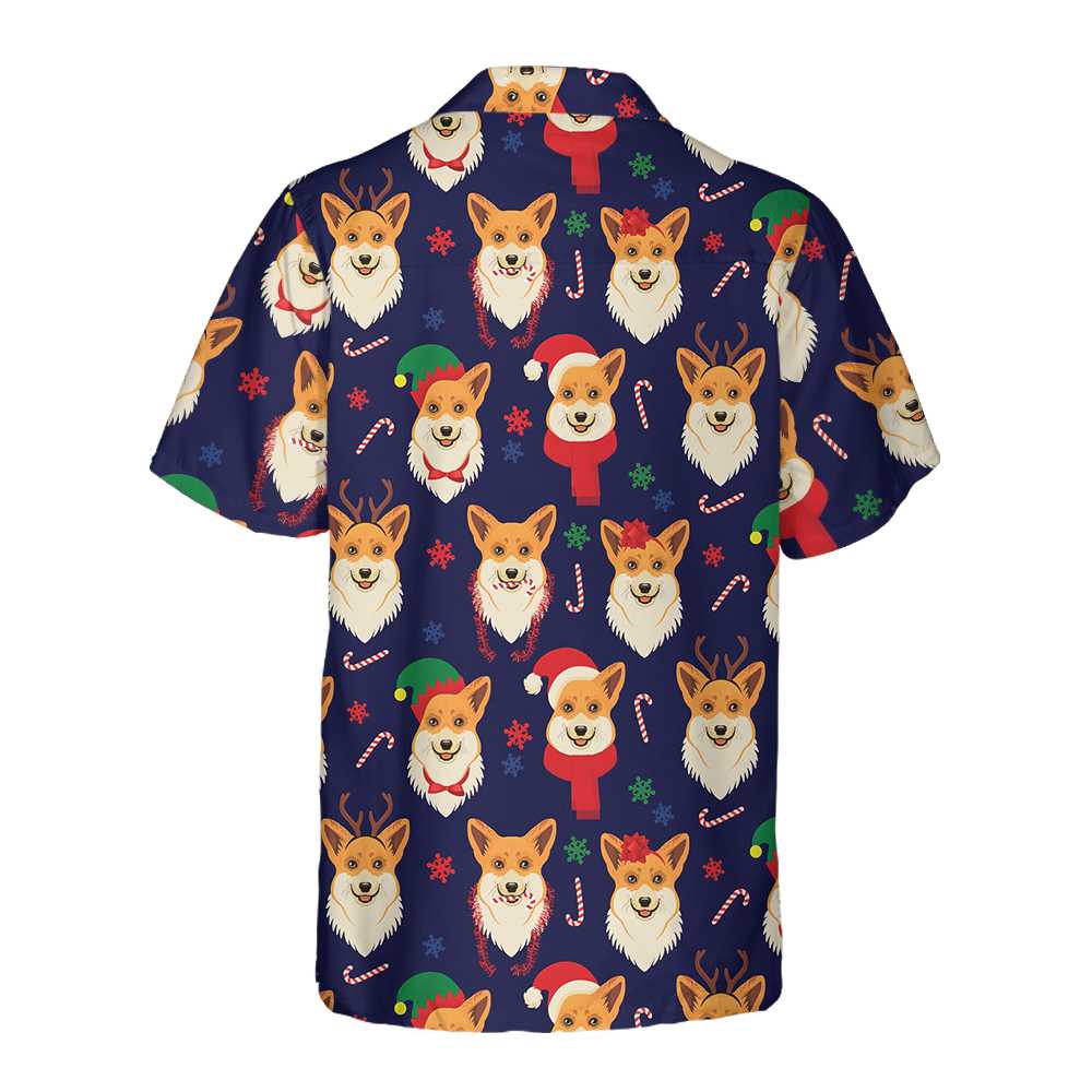 Christmas Corgis Pattern Hawaiian Shirt, Funny Corgi Dog Christmas Shirt, Christmas Gift For Dog Lovers, Friend, Family