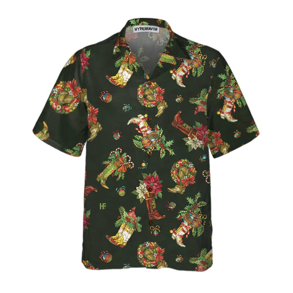 Christmas Cowboy Boots Christmas Hawaiian Shirt, Gift For Christmas Day, Best Gift For lover, Friend, Family