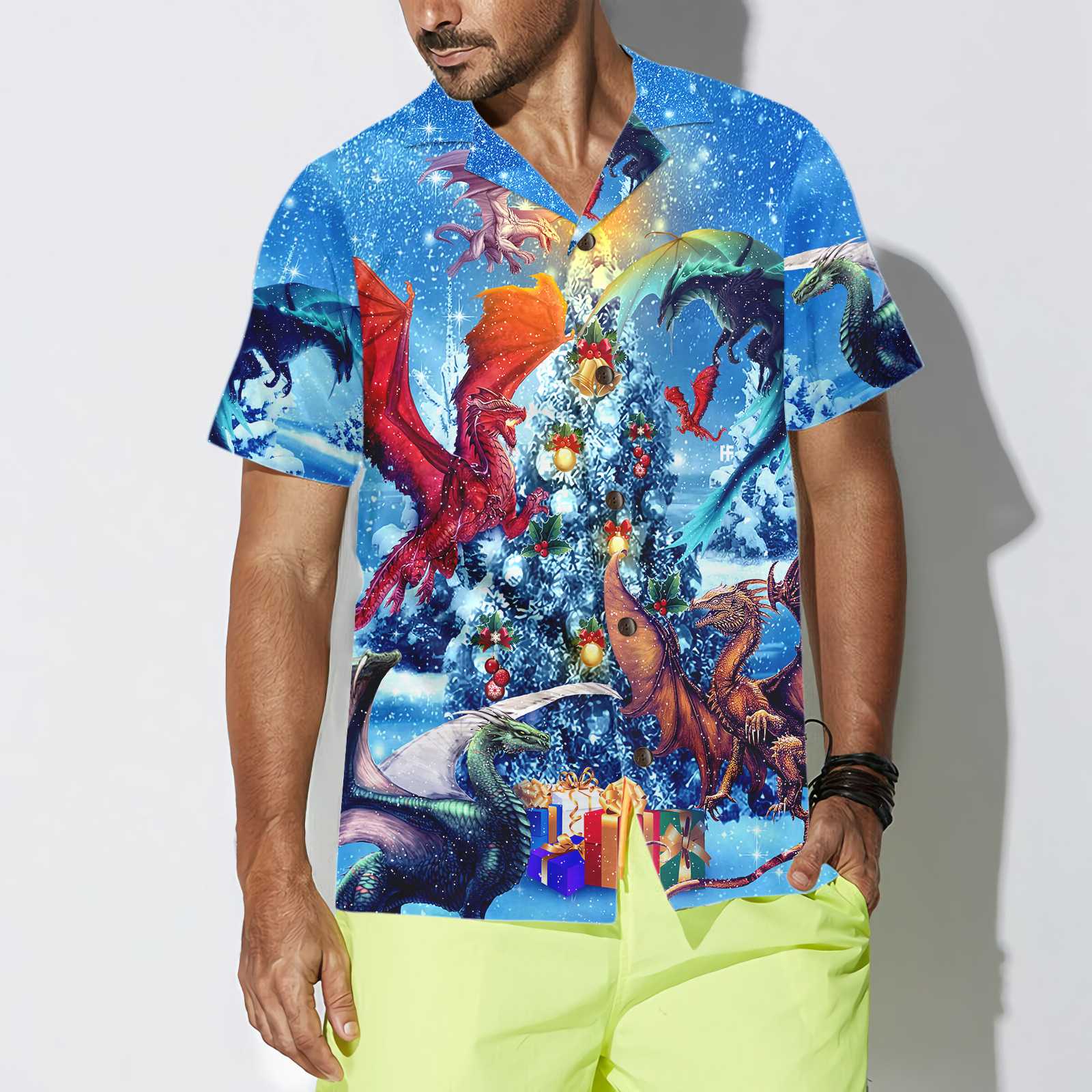 Christmas Dragons Reunion Christmas Hawaiian Shirt, Festive Dragon Hawaiian Shirt For Men, Best Christmas Gift For lover, Friend, Family
