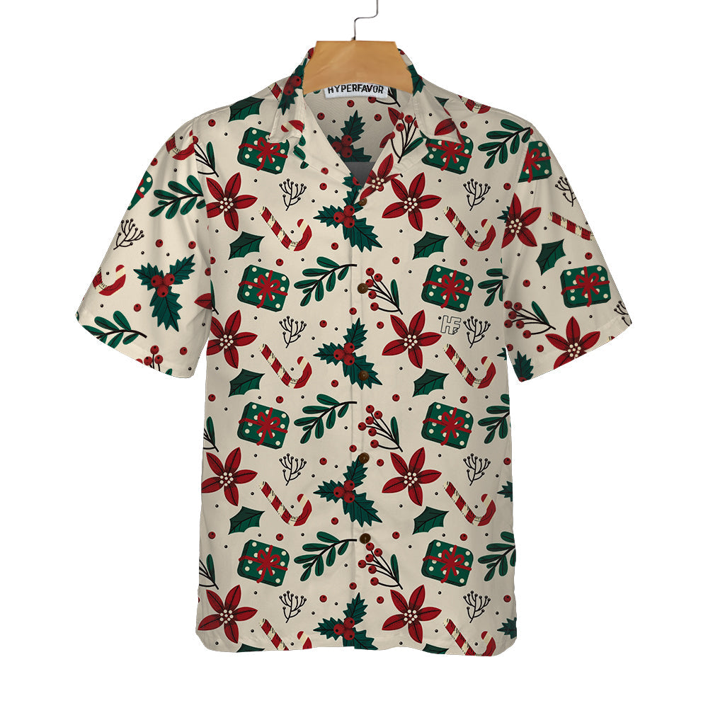 Christmas Elements Seamless Pattern Hawaiian Shirt, Vintage Christmas Shirt, Unique Gift For Christmas, Best Christmas Gift For lover, Friend, Family