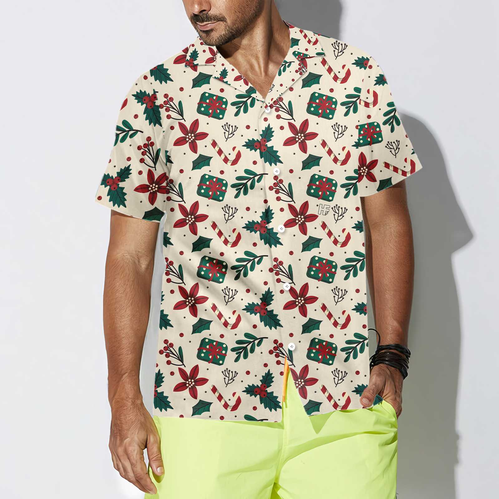 Christmas Elements Seamless Pattern Hawaiian Shirt, Vintage Christmas Shirt, Unique Gift For Christmas, Best Christmas Gift For lover, Friend, Family