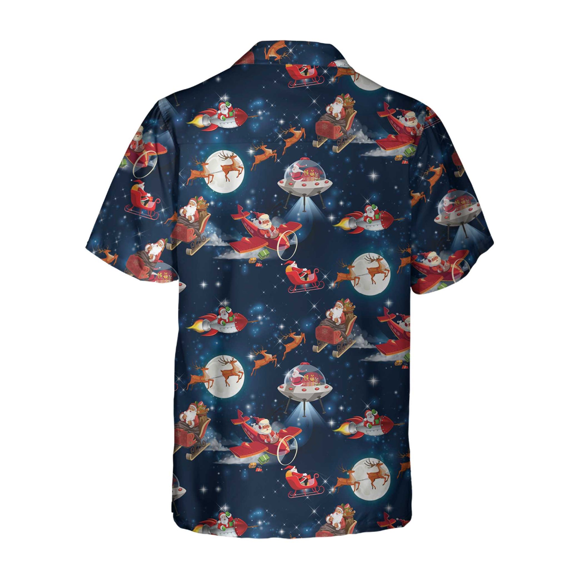 Christmas In Space Christmas Hawaiian Shirt With Santa Claus And Reindeer Pattern, Best Christmas Gift For lover, Friend, Family