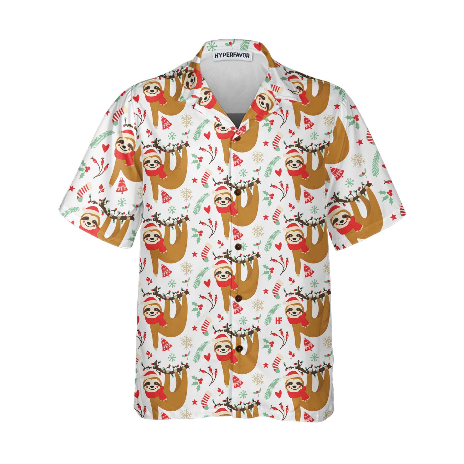 Christmas Lazy Sloths Hawaiian Shirt, Funny Sloth Christmas Shirt, Best Christmas Gift For lover, Friend, Family