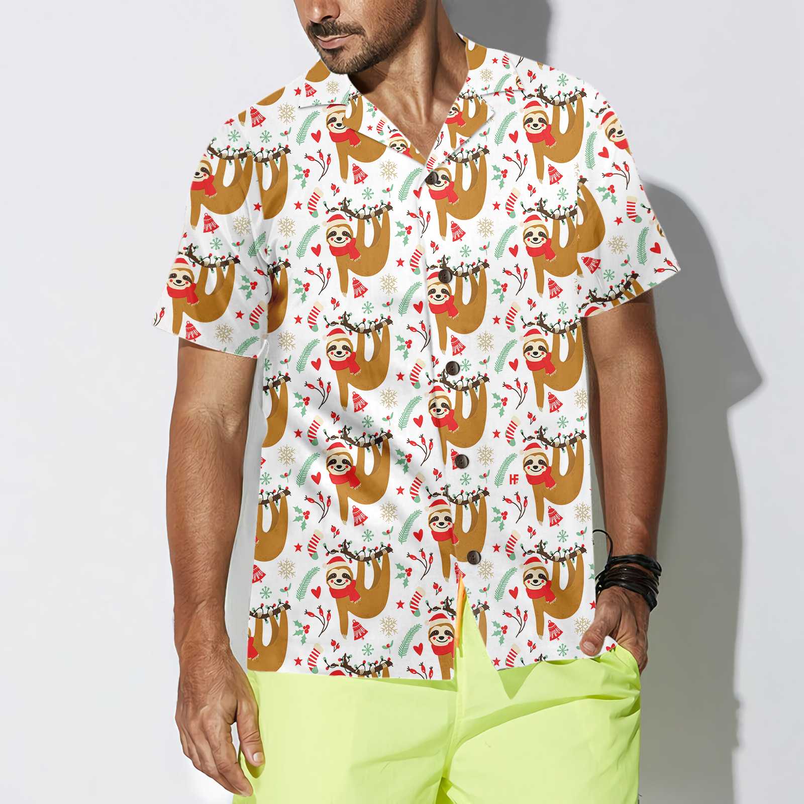 Christmas Lazy Sloths Hawaiian Shirt, Funny Sloth Christmas Shirt, Best Christmas Gift For lover, Friend, Family