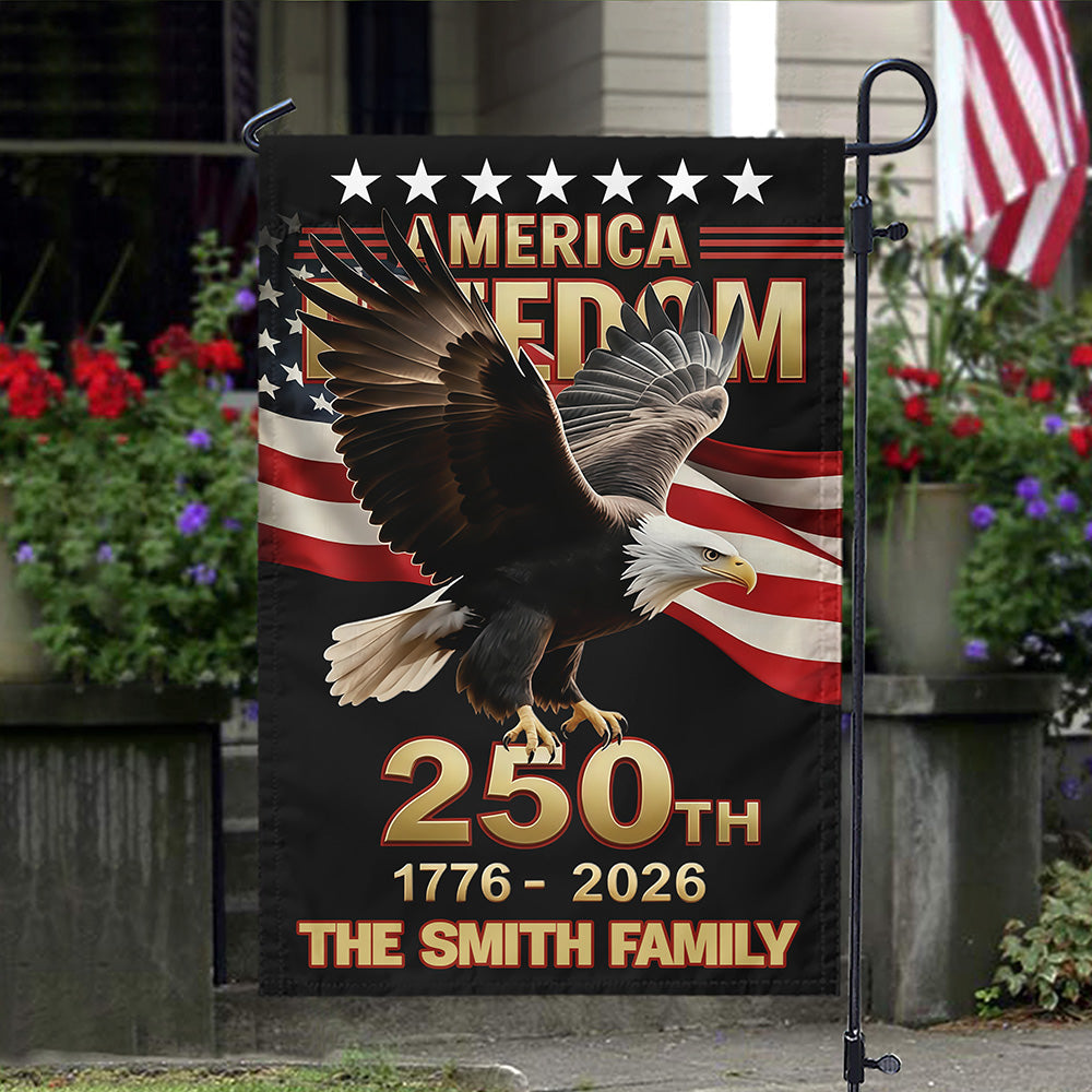 Custom Family Name 250th U.S. Independence Anniversary Personalized Garden Flag HA75 898772