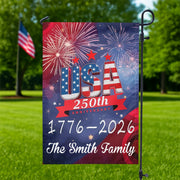 USA 250th Years Anniversary 1776 America 2026 USA July 4th Personalized Garden Flag HA75 897902