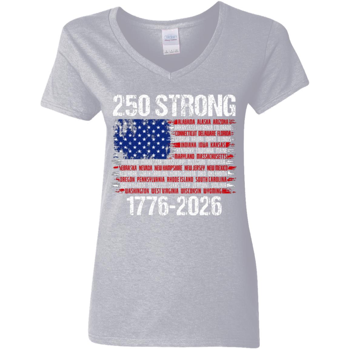 USA 250 Strong Flag American States Patriotic Dark Shirt LM32 895333