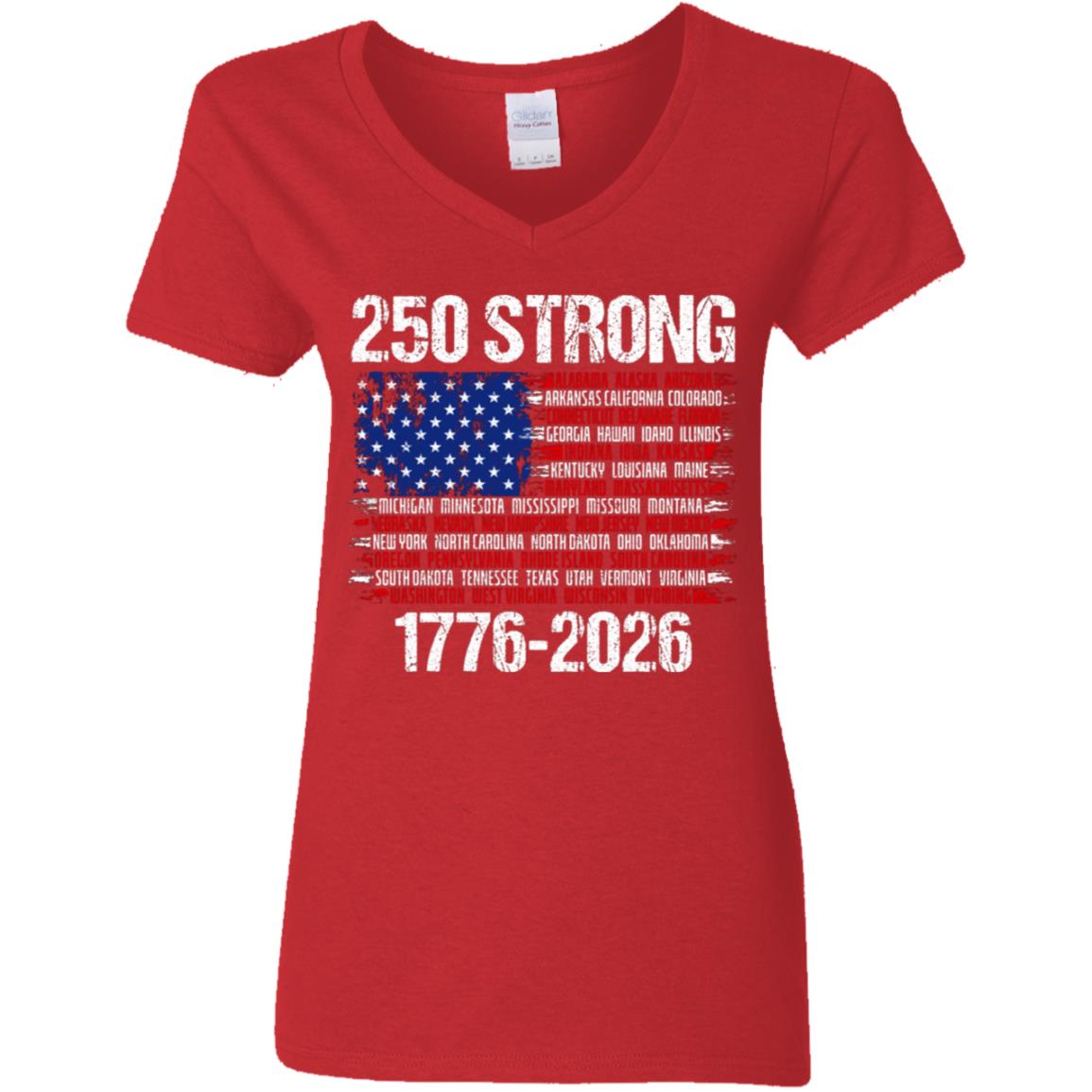 USA 250 Strong Flag American States Patriotic Dark Shirt LM32 895333