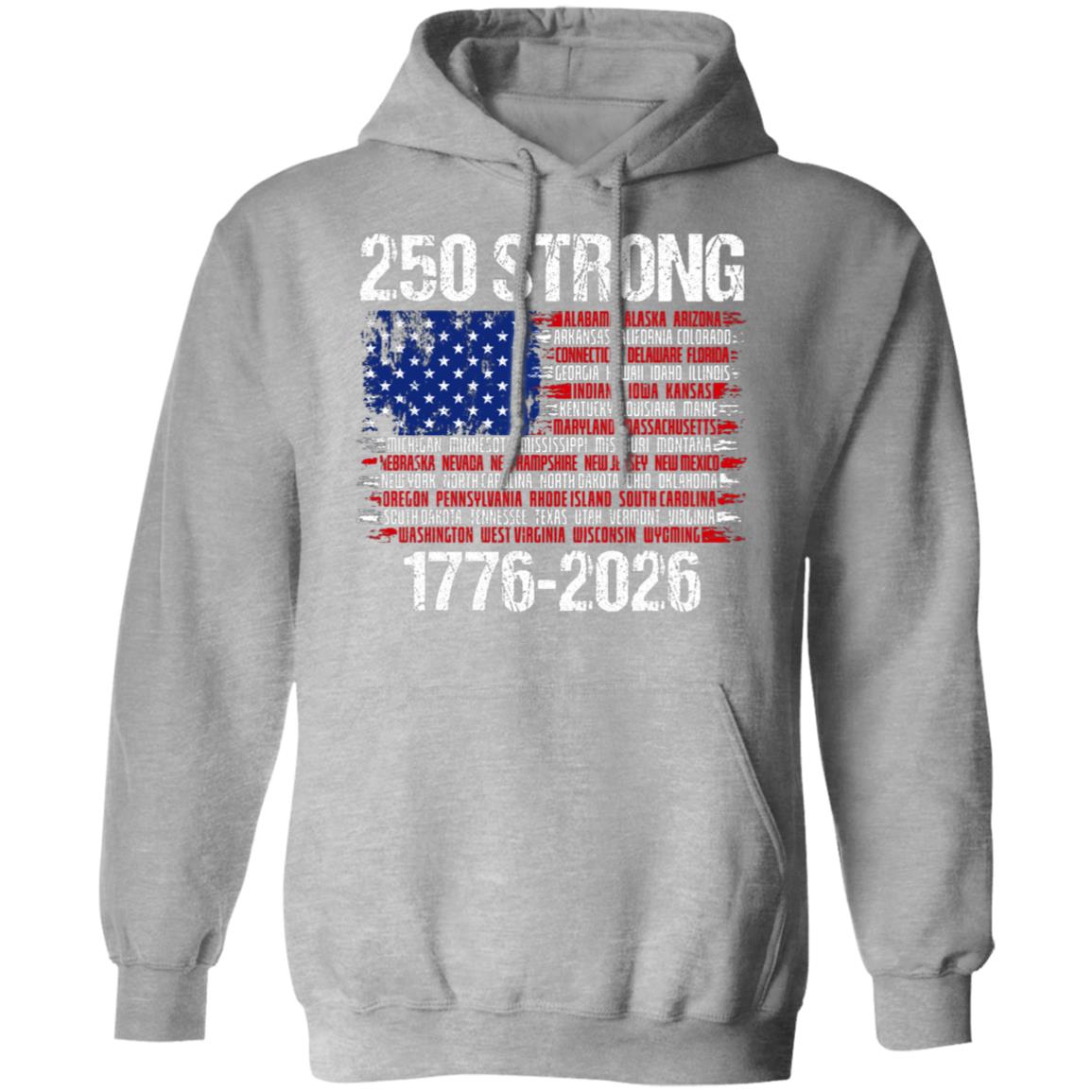 USA 250 Strong Flag American States Patriotic Dark Shirt LM32 895333
