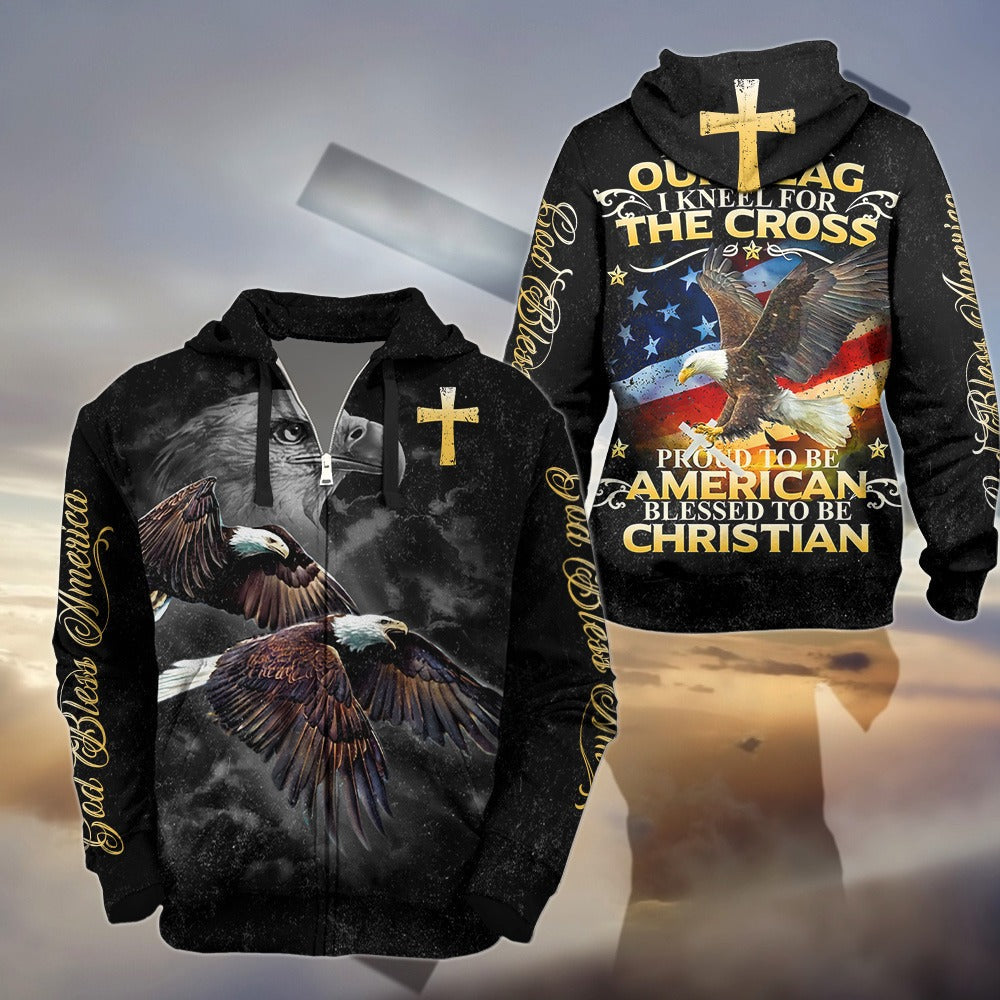 Eagle Of God, American Blessed To Be Christian - Inspirational Christian 3D All Over Print T-Shirt And Hoodie