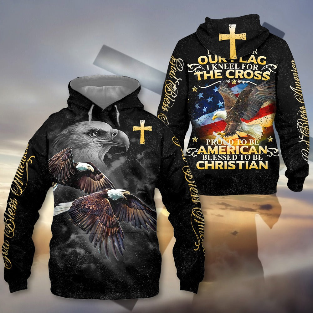 Eagle Of God, American Blessed To Be Christian - Inspirational Christian 3D All Over Print T-Shirt And Hoodie