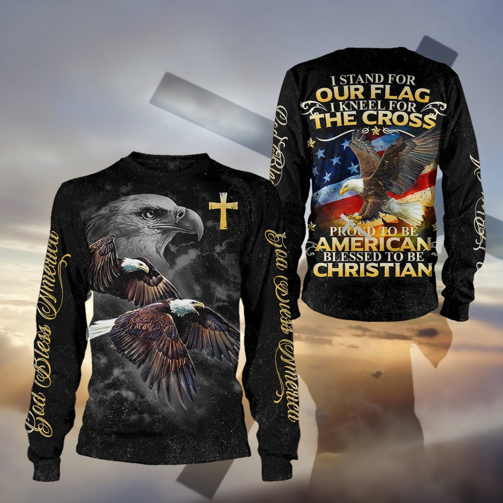 Eagle Of God, American Blessed To Be Christian - Inspirational Christian 3D All Over Print T-Shirt And Hoodie