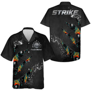 Personalized Bowling Hawaiian Shirts, Custom Name Bowling Hawaiian Shirt, Bowling Aloha Shirt Strike For Friends, Family, Bowling Team