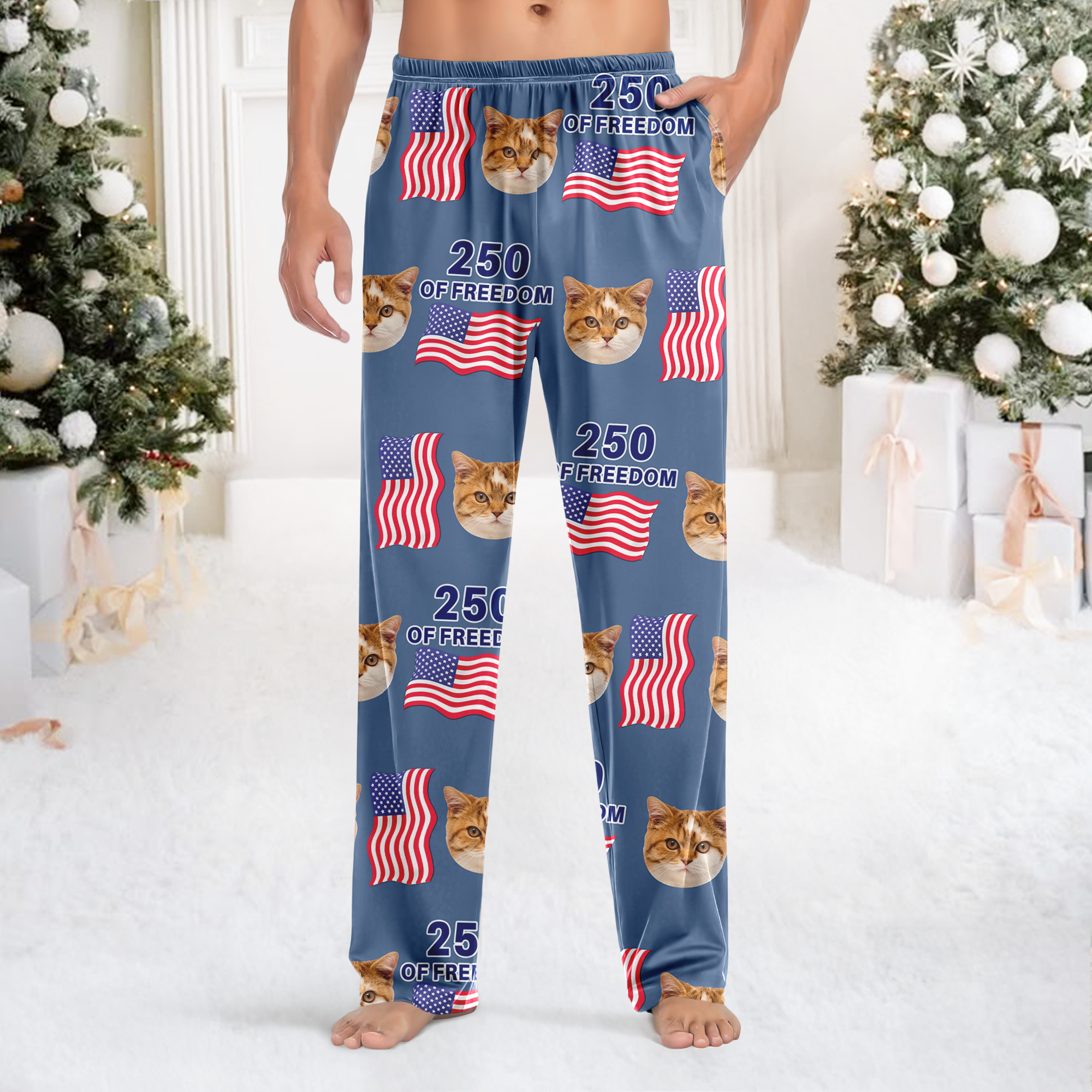 Custom Cute Cat Photo America 250 Years Of Freedom Sweatpants LM32 895847