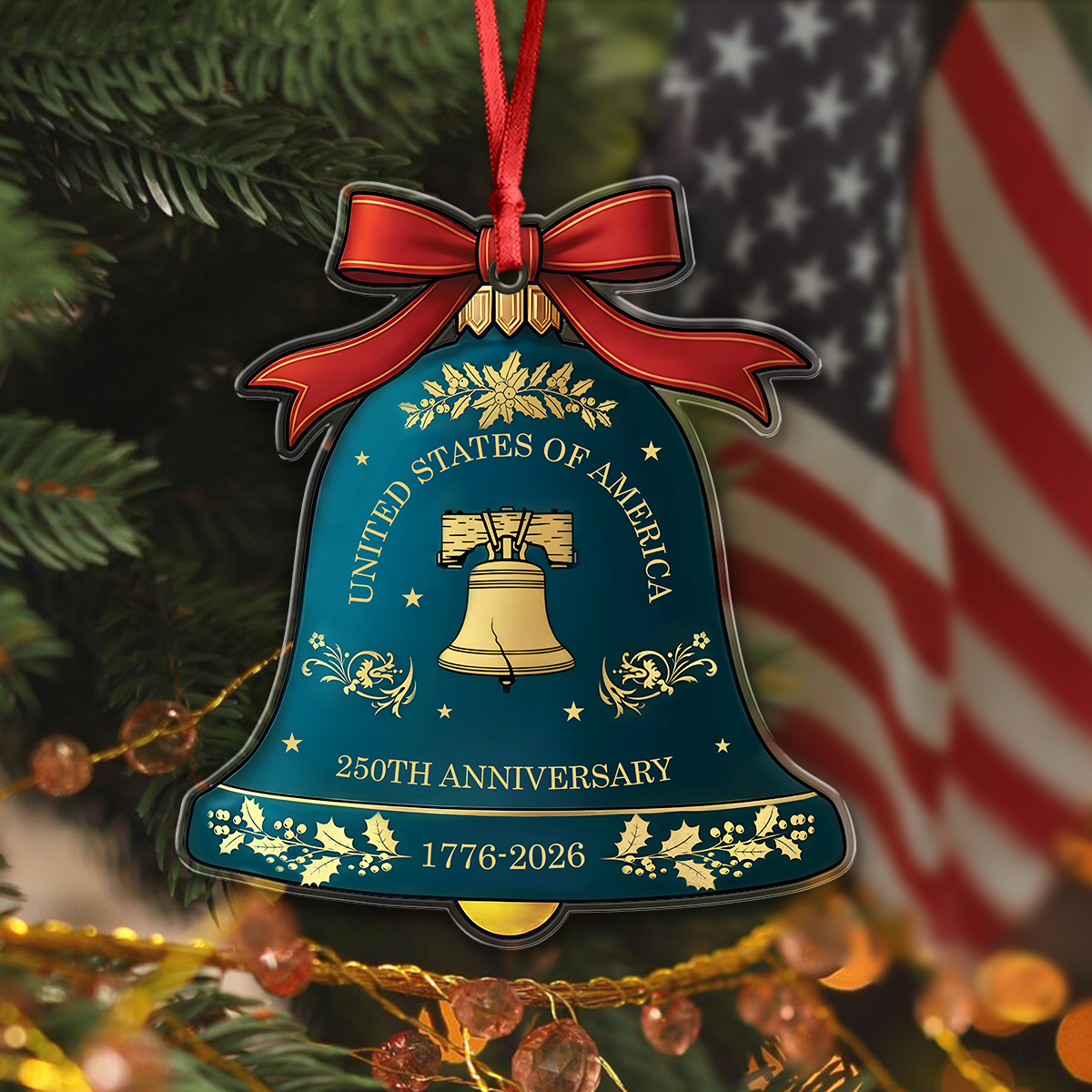 250 Years Anniversary United States of American Acrylic Ornament Patriotic Holidays Gift For Dad