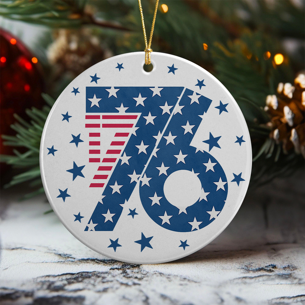 1776 America Patriotic Independence Day Ceramic Ornament HO82 900364