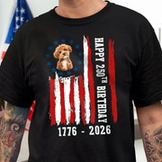 Custom Dog Photo Happy 250 Years Of Freedom Patriot Dark Shirt LM32 895215