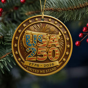 USA 250 Anniversary 1776-2026 United We Stand Ceramic Ornament HO82 900174