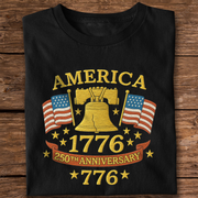 Anniversary Liberty Bell Embroidered Effect Dark Shirt America 250th Anniversary Shirt CH07 899188