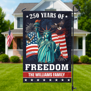 Custom Family Name 250 Years of Freedom American Garden Flag Patriotic Independence Day Decor CH07 899572