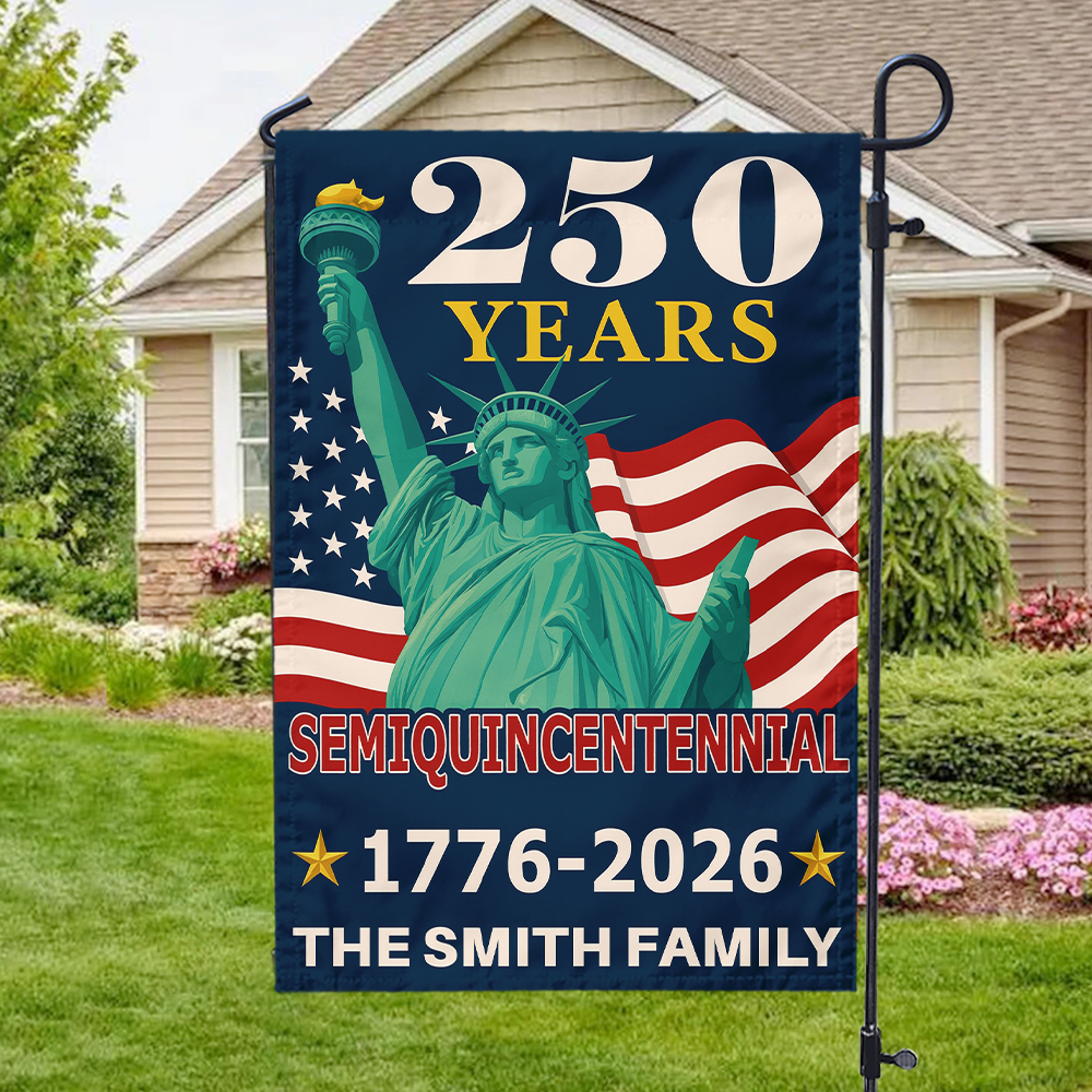 Custom Family Name 250 Years American 17762026 Semiquincentennial Garden Flag Gift Ideas 25 Years