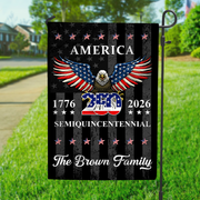 Custom Family Name 250 Years American Anniversary Garden Flag CH07 910036