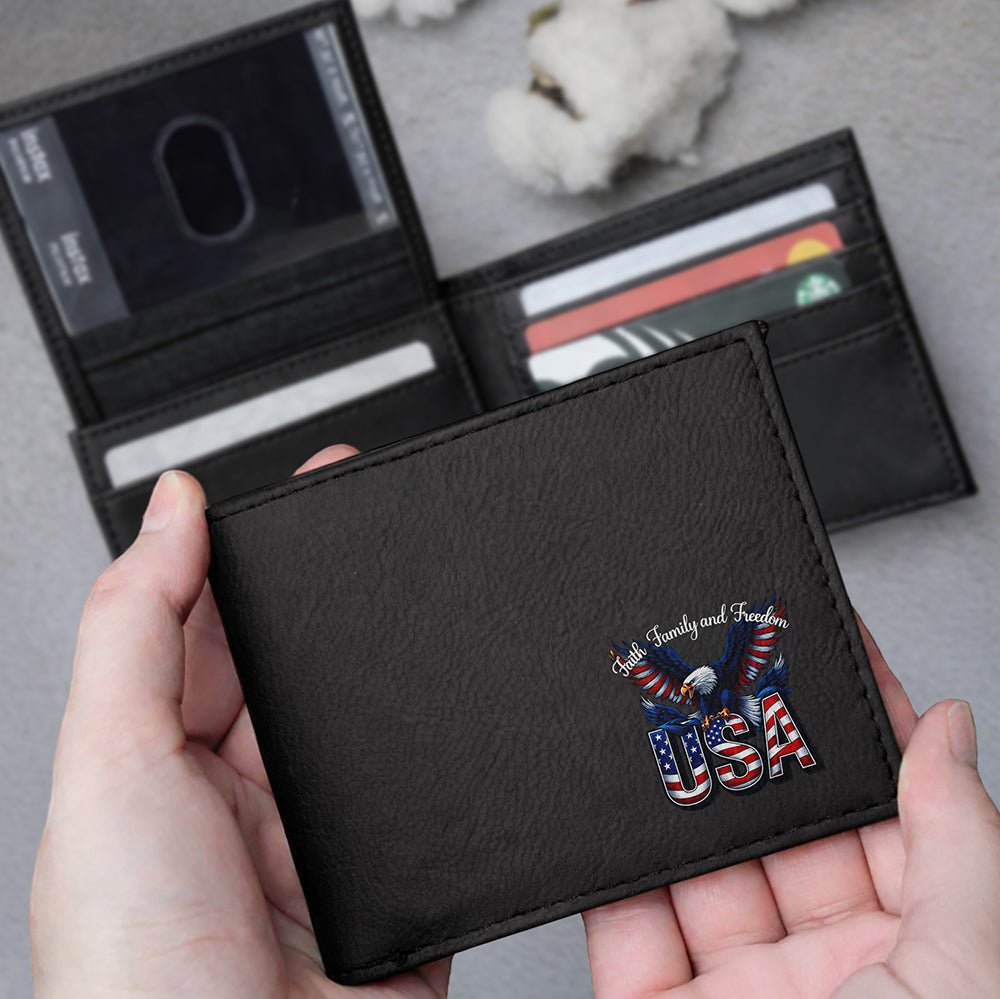 Faith, Family & Freedom America 250 Years Printed Leather Wallet Gift For Him CH07 910306