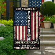 Custom Family Name 250 Years of Freedom 1776-2026 Independence Day Patriotic Garden Flag HO82 900940