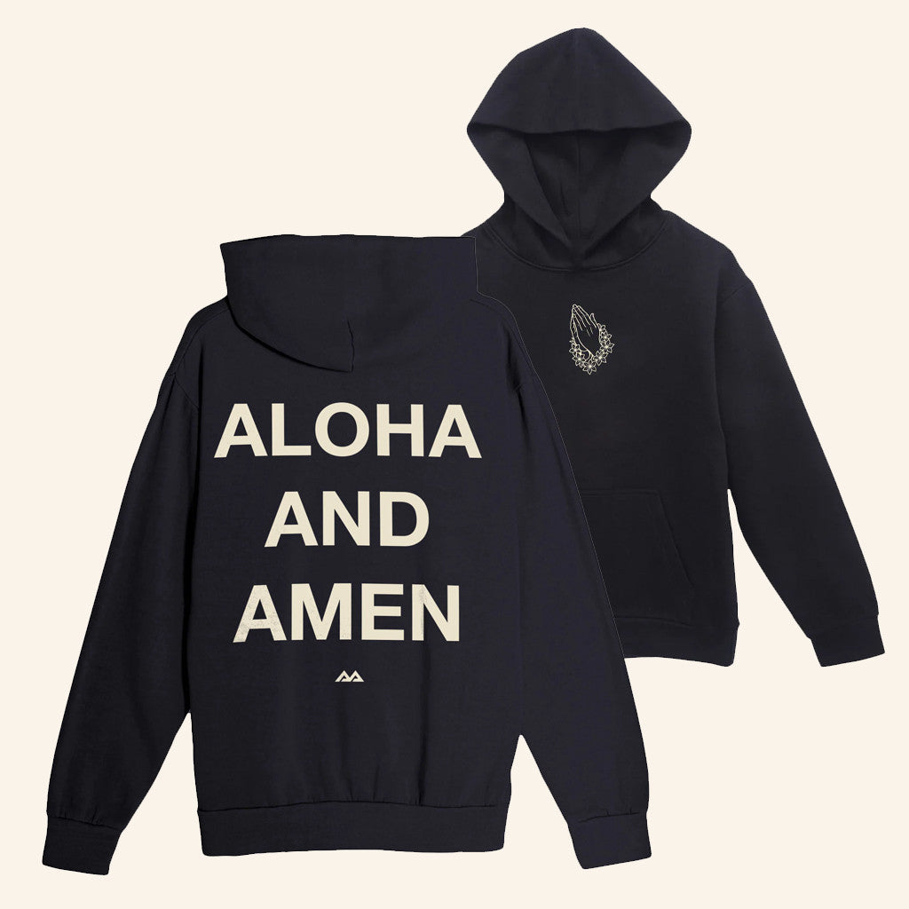 Aloha and Amen Merch Aloha Hands Hoodie Birthday Gift For Father - Thriftgiftshop