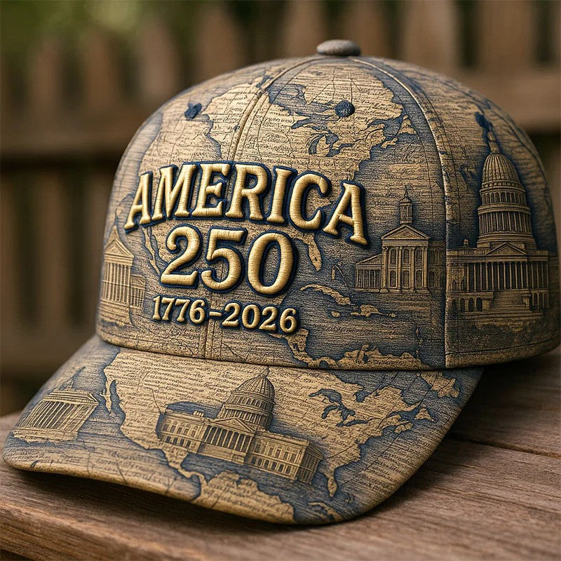 America 250 1776 2026 Hat Vintage Map Cap Top Great Present For Your Cousin