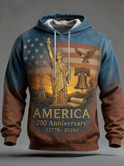 America 250th Anniversary Hoodie Liberty Of Statue Eagle Clothes Gift For Veterans