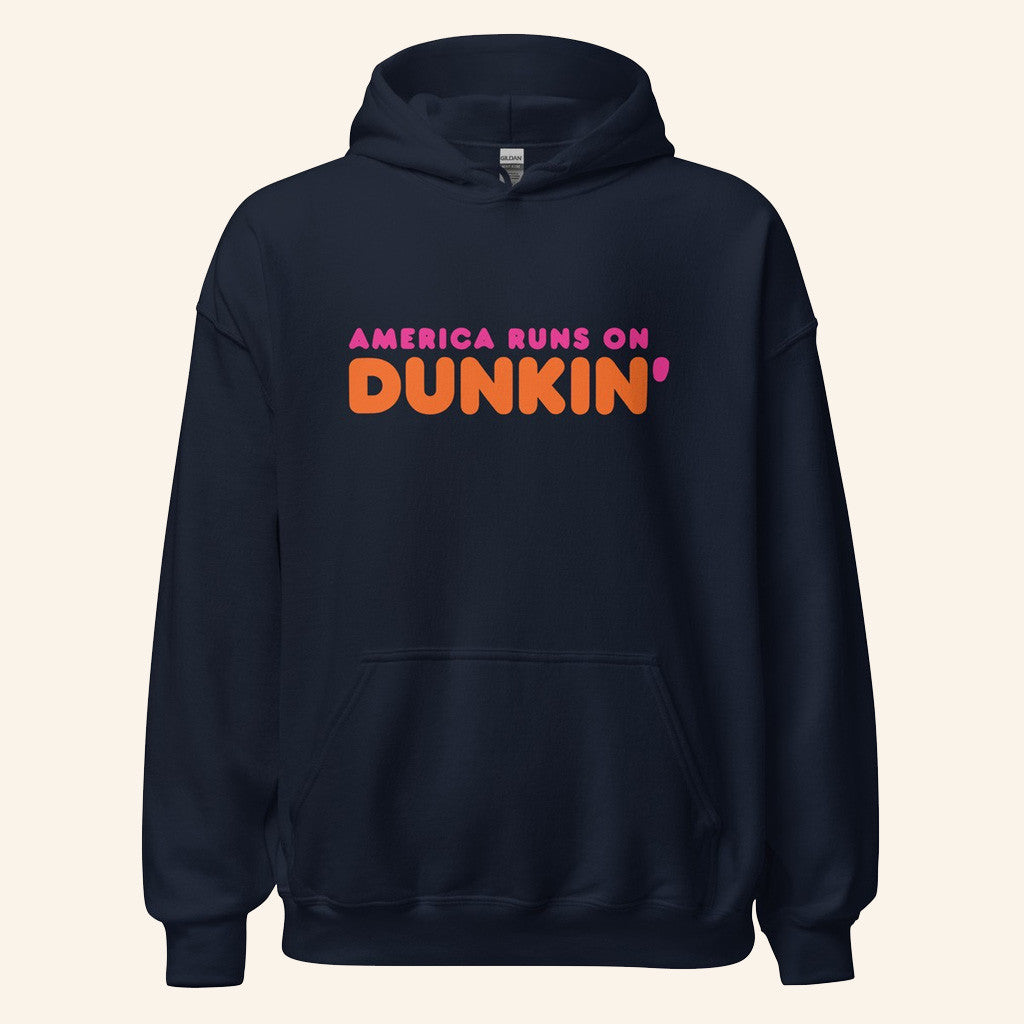 America Runneth On Dunkin Merch America Runneth On Dunkin' Hoodie Gifts Ideas For Friends - Thriftgiftshop