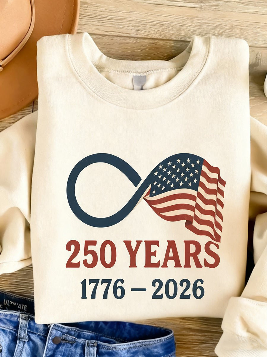 American 250th Anniversary Sweatshirt Commemorative Pullover Independence Day Gifts For Her