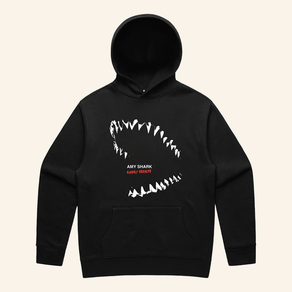 Amy Shark Merch Shark Teeth Black Hoodie Cool Gifts For Music Lovers - Thriftgiftshop