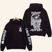 Anime Merch Sanrio Kuromi x Liquid Death Tonal Logo Hoodie Present For Husband - Thriftgiftshop