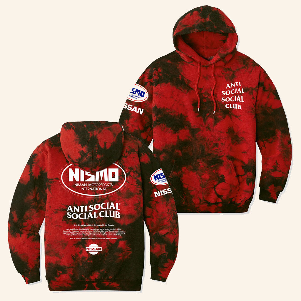Anti Social Social Club Merch ASSC X Nissan Component Tie Dye Hoodie Christmas Gifts For Son - Thriftgiftshop