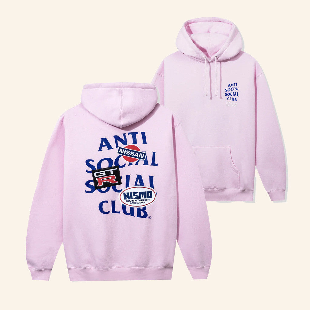 Anti Social Social Club Merch ASSC X Nissan Hoodie Pink Christmas Gifts For Sister - Thriftgiftshop