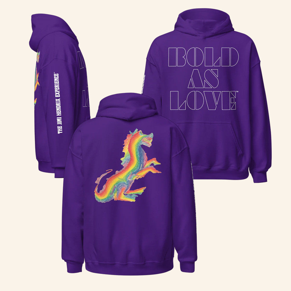 Authentic Hendrix Merch Bold As Love Purple Hoodie Christmas Gifts For Husband - Thriftgiftshop