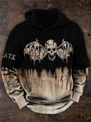 Avenged Sevenfold Merch Avenged Sevenfold Bat Skull Print Hoodie 47X Merch Great Gifts For Dad - Thriftgiftshop