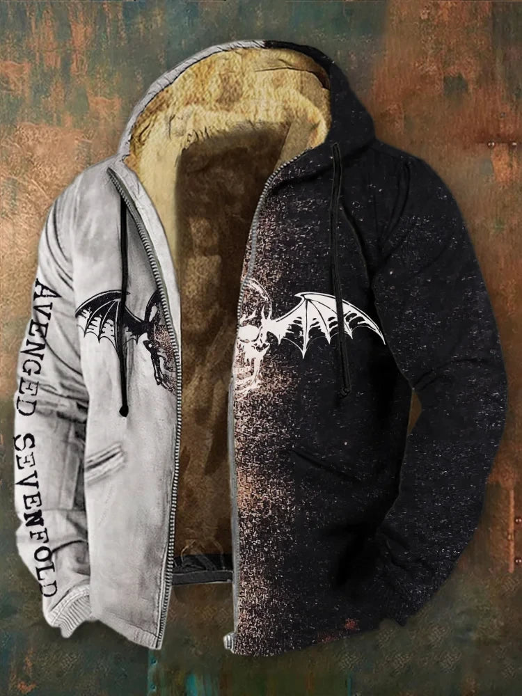 Avenged Sevenfold Merch Avenged Sevenfold Wings Skull Zip Hoodie Dad Gifts For Father's Day - Thriftgiftshop