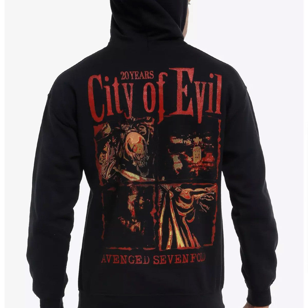 Avenged Sevenfold Merch City Of Evil 20th Anniversary Hoodie Gift Ideas For Music Lovers - Thriftgiftshop