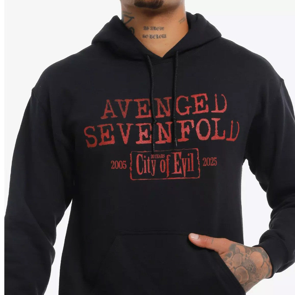 Avenged Sevenfold Merch City Of Evil 20th Anniversary Hoodie Gift Ideas For Music Lovers - Thriftgiftshop