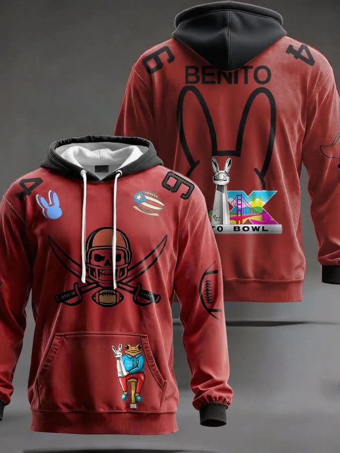 Bad Bunny Super Bowl Merch 2026 Benito Bowl Hoodie Bad Bunny Apparel Gifts For Him - Thriftgiftshop