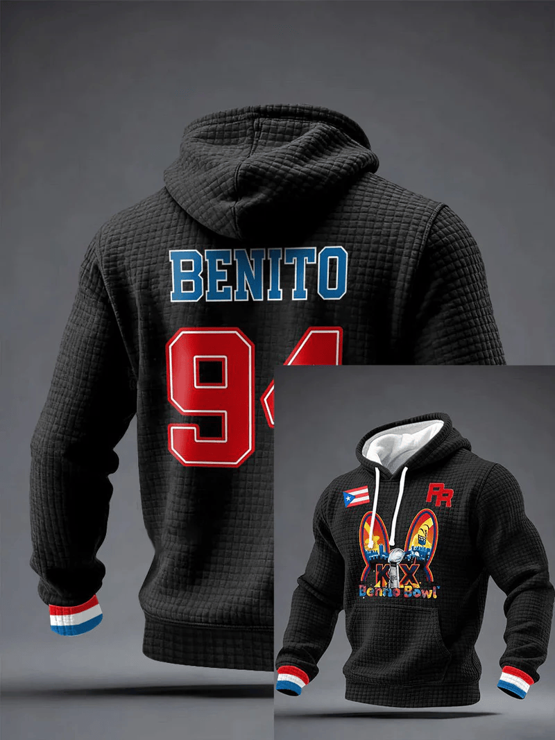 Bad Bunny Super Bowl Merch 2026 Benito Bowl Hoodie Benito 94 Bad Bunny Apparel Fan Merch - Thriftgiftshop