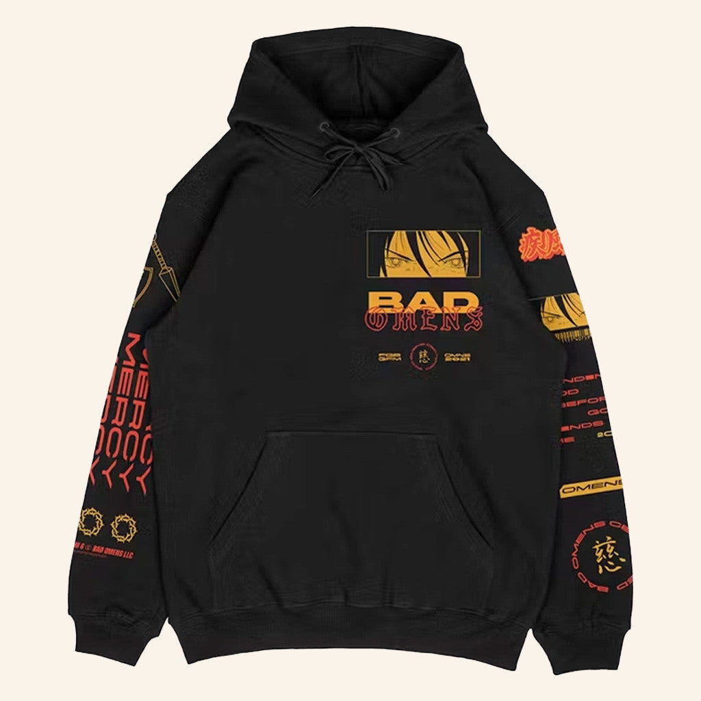 Bad Omens Merch Bad Omens Sharingan Black Hoodie Gifts For Boyfriend - Thriftgiftshop