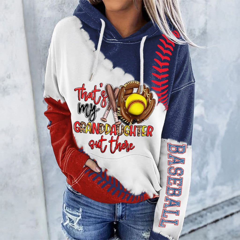 Baseball That's My Granddaughter Out There Hoodie Gifts For Grandma Baseball Lovers - Thriftgiftshop