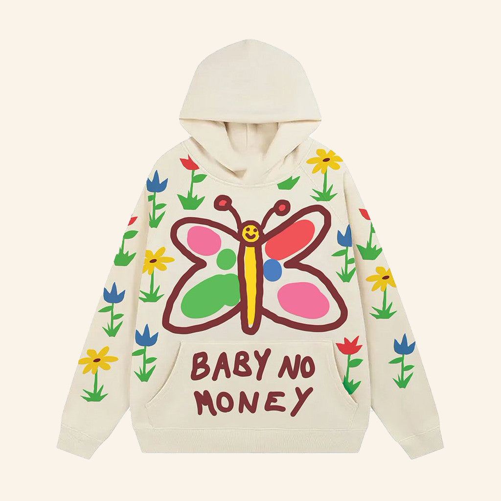 BBNO Merch Butterfly Hoodie Baby No Money Hoodie Gift Ideas For Girlfriend - Thriftgiftshop