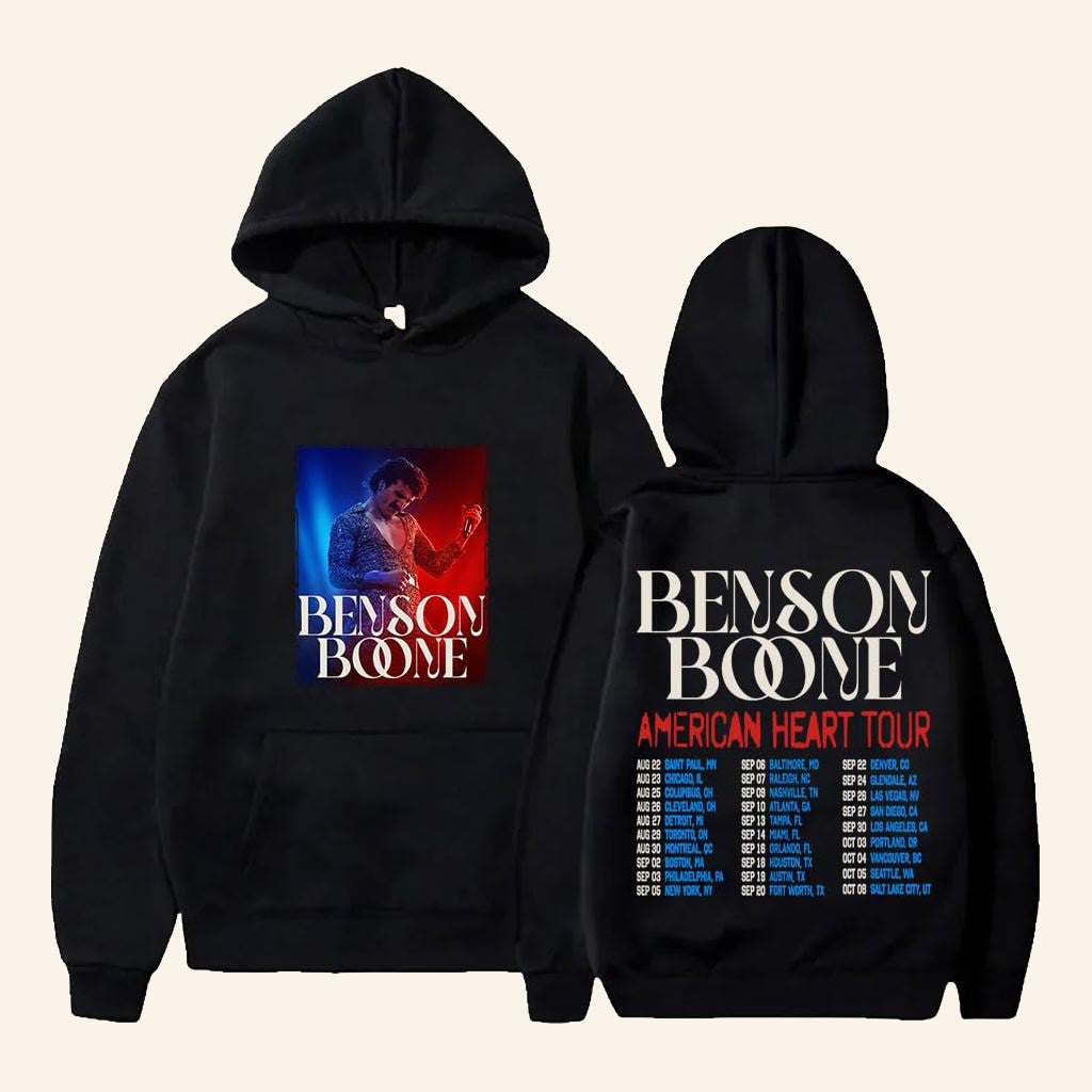 Benson Boone Merch 2025 American Heart Tour Hoodie Music Gift Ideas For Guys - Thriftgiftshop