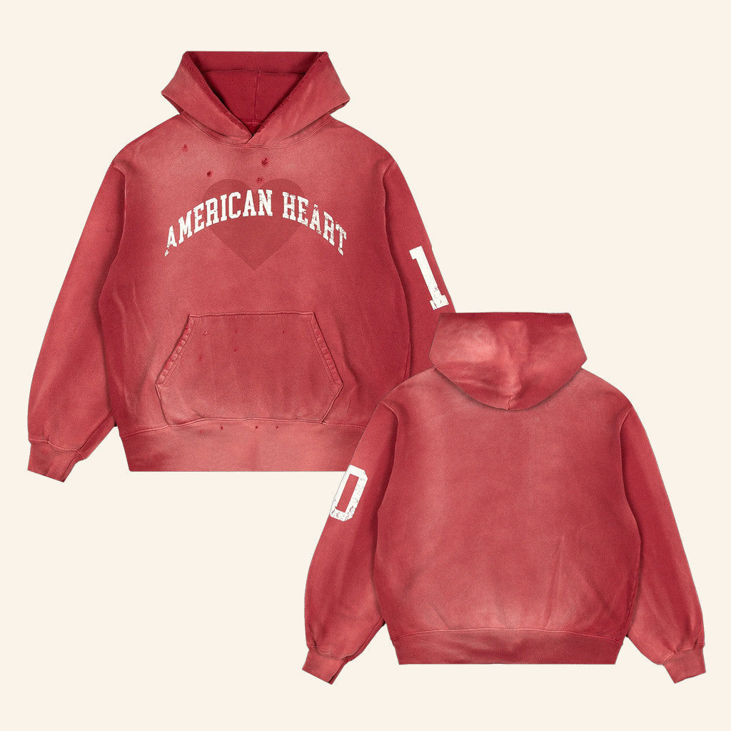 Benson Boone Merch American Heart Red Hoodie Gifts For Girlfriend - Thriftgiftshop
